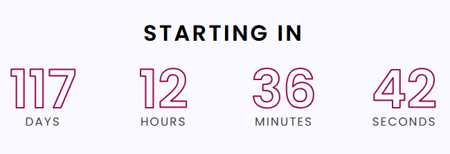 Outlined numbers in timer